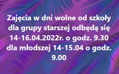 Zajęcia w dni wolne od szkoły